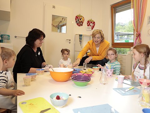 Frühstück mit der Bundesministerin in einer Kita